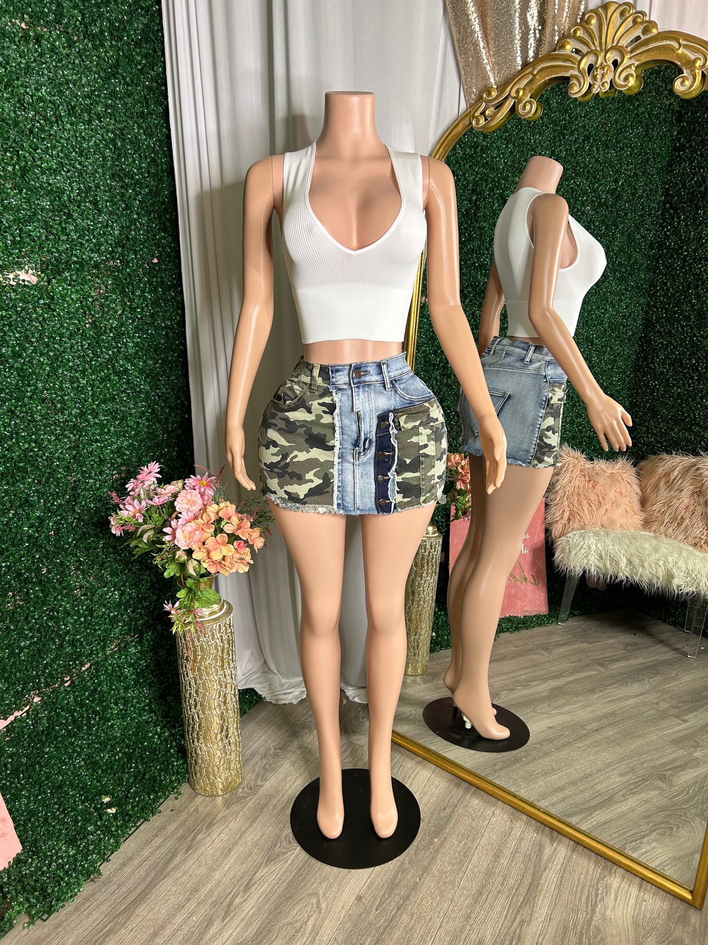 Niesha ribbed tank top
