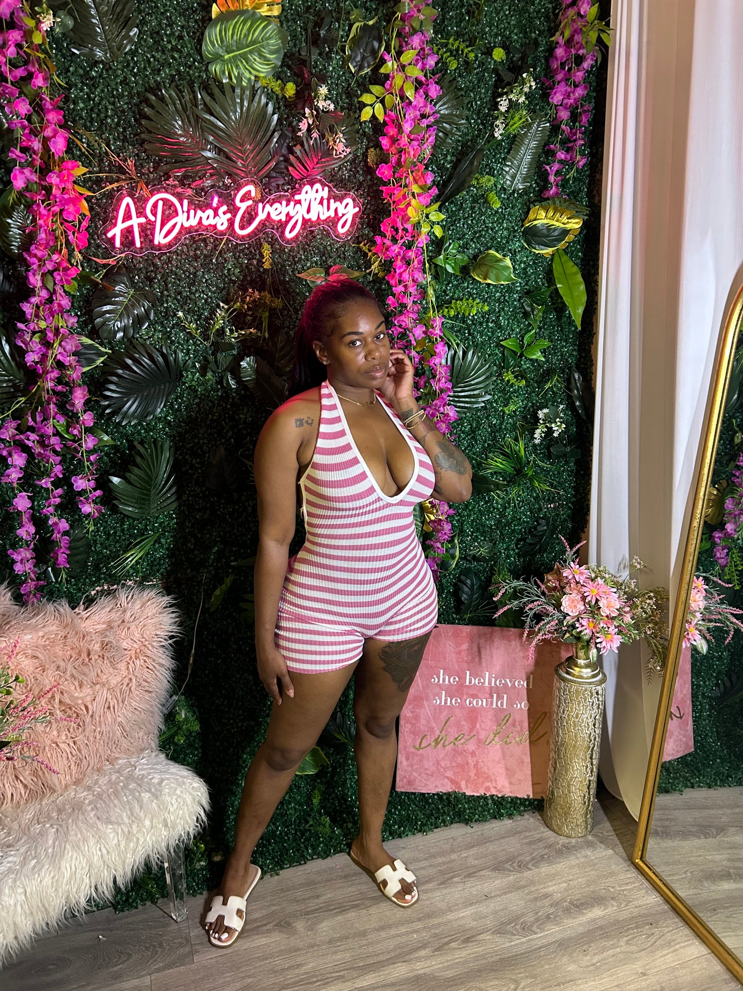 Ms. NeNe Ribbed Romper