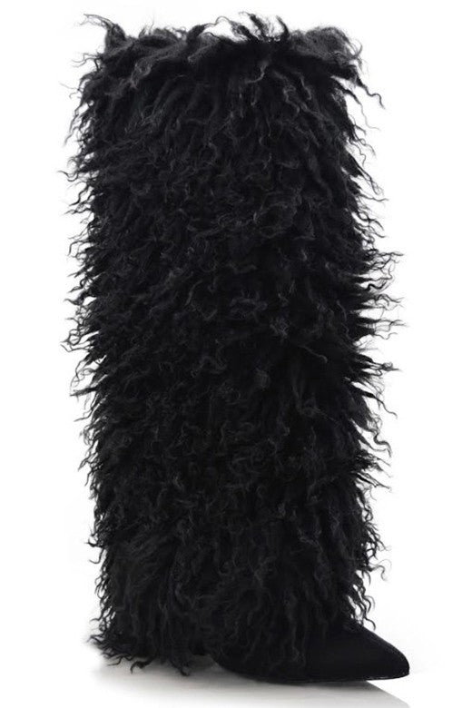 Glamazon Knee High Boot-Black