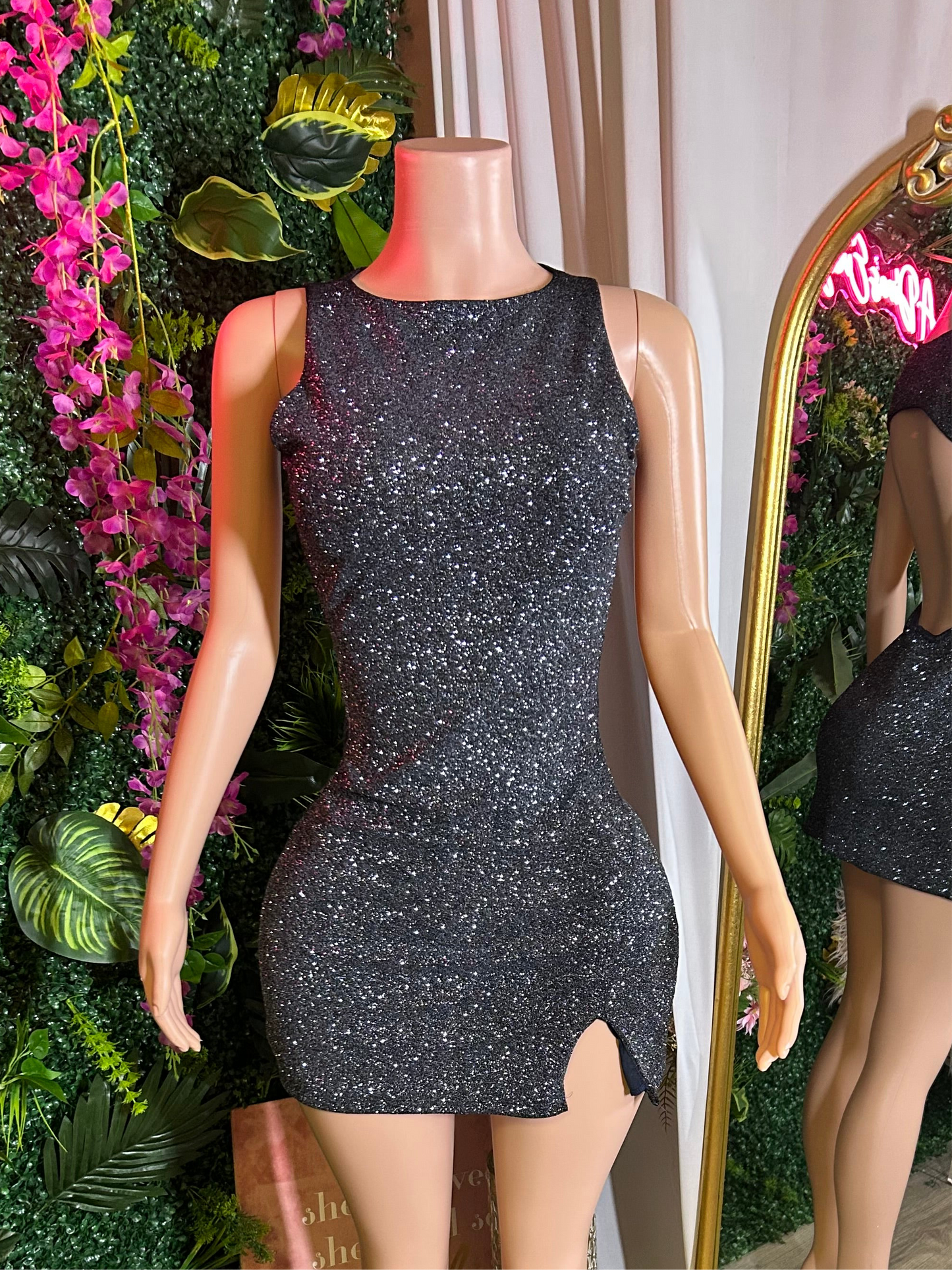 Put It On Cut-Out Sequence Dress
