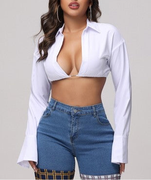 Missy Deep V Long-Sleeve Top