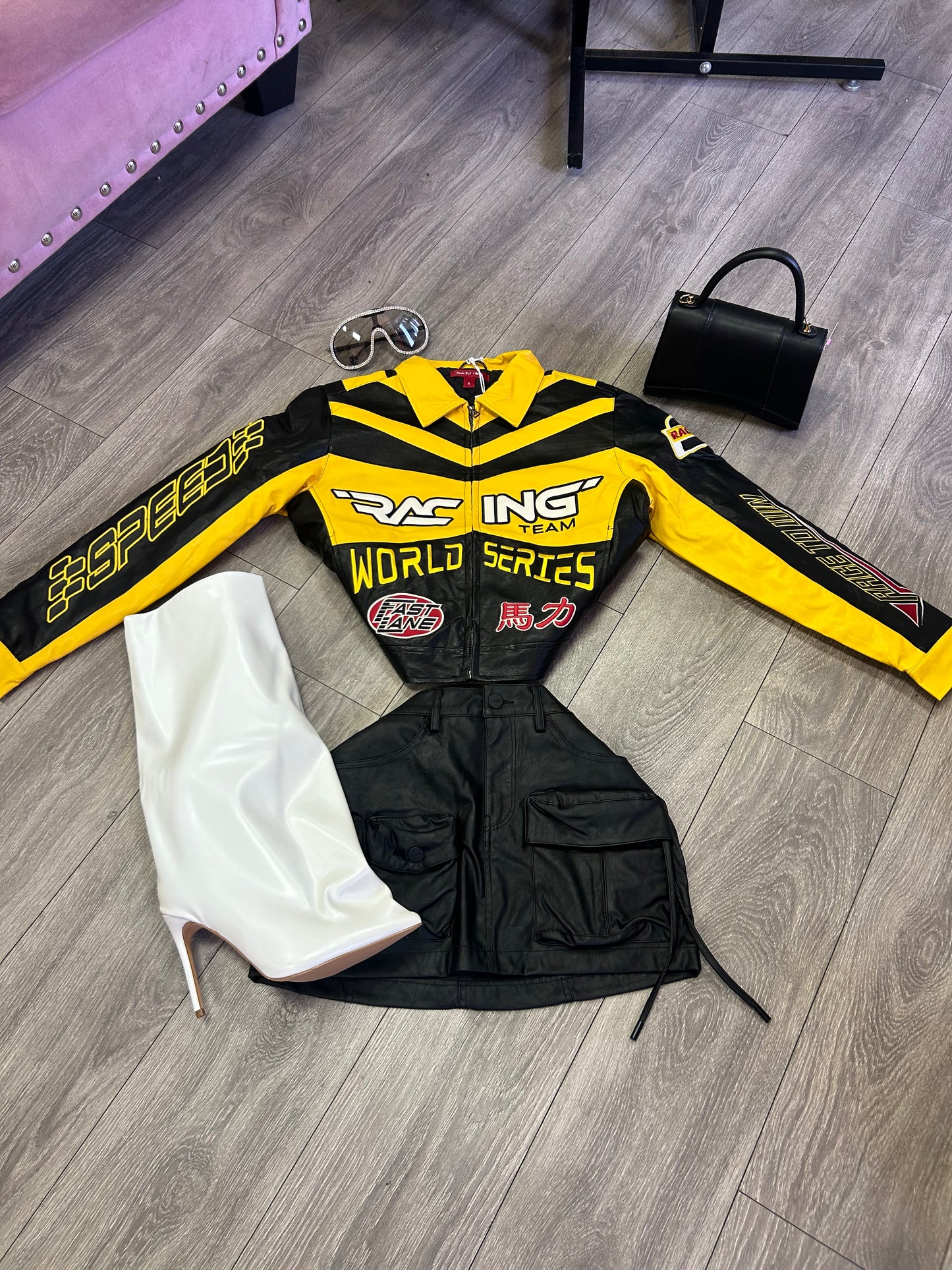 Brokey Leatherette Moto Jacket