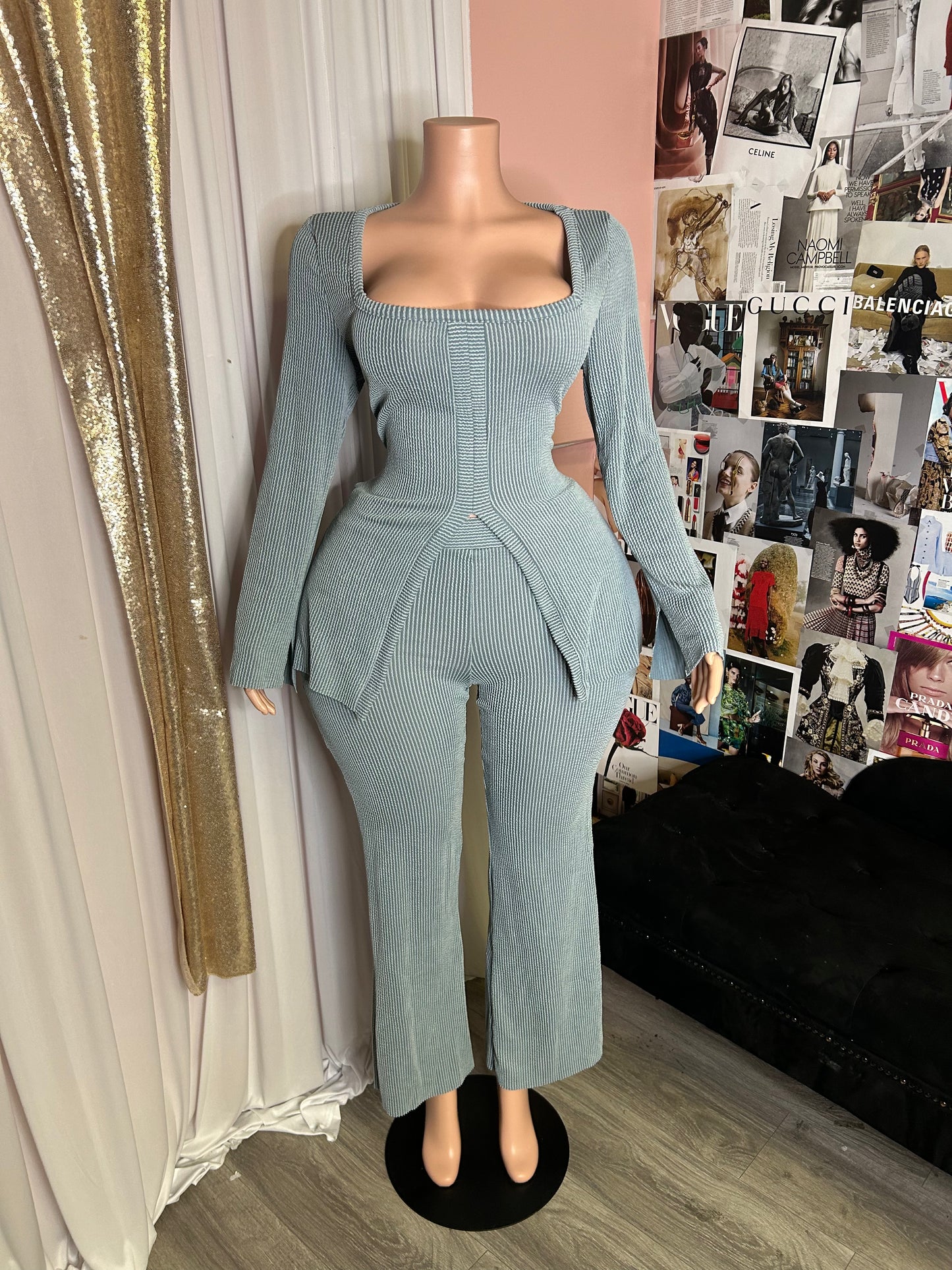 Hello Hello Ribbed Pants Set