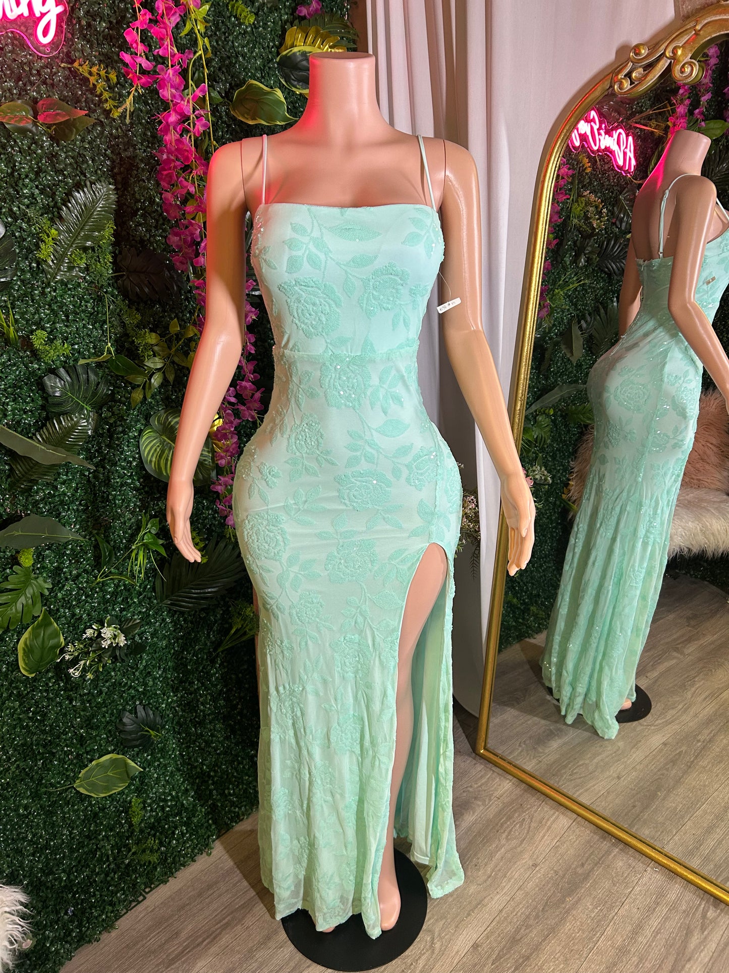 2 You Sequence Floral Gown