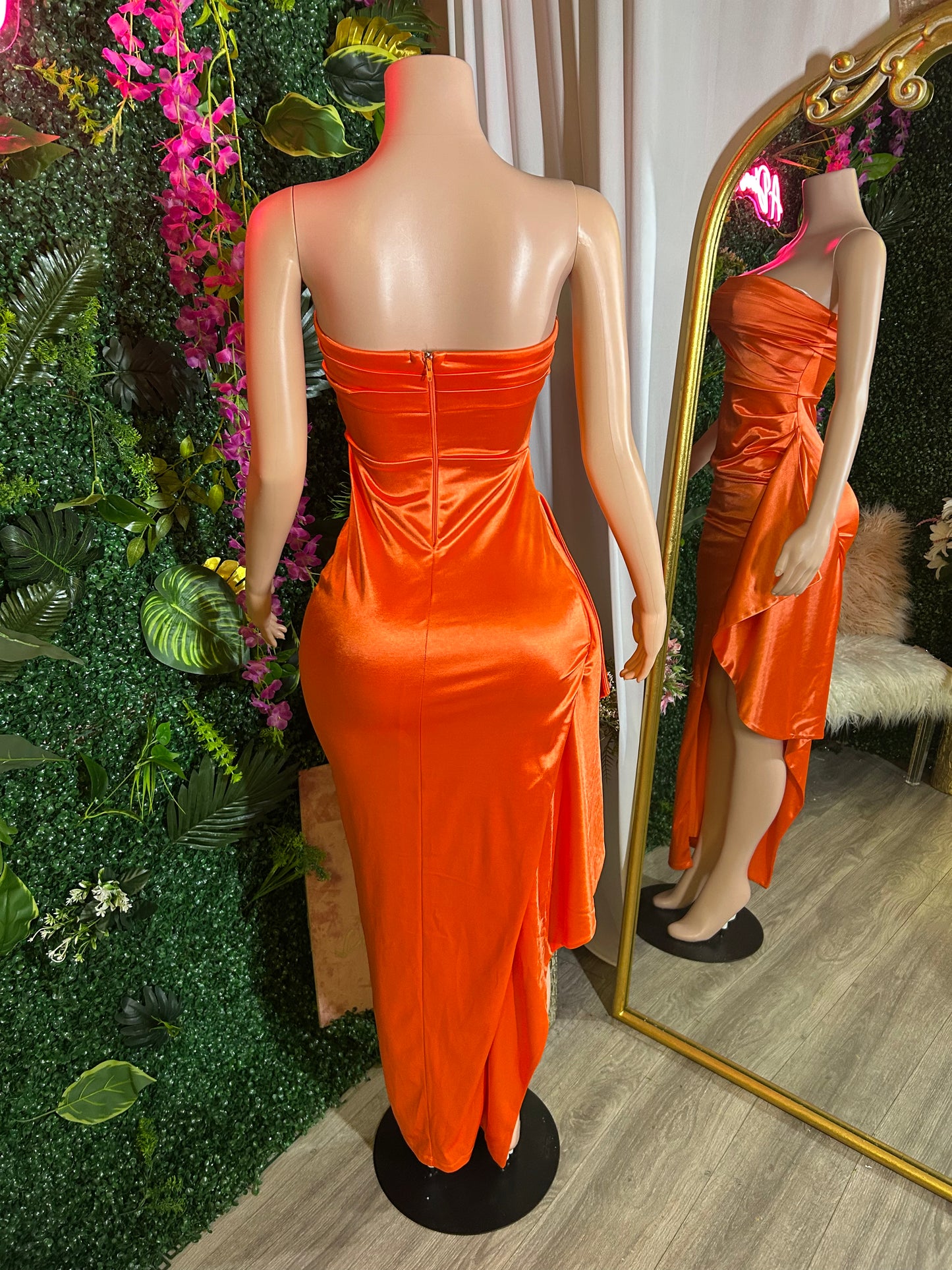 Freakum Satin Strapless Dress