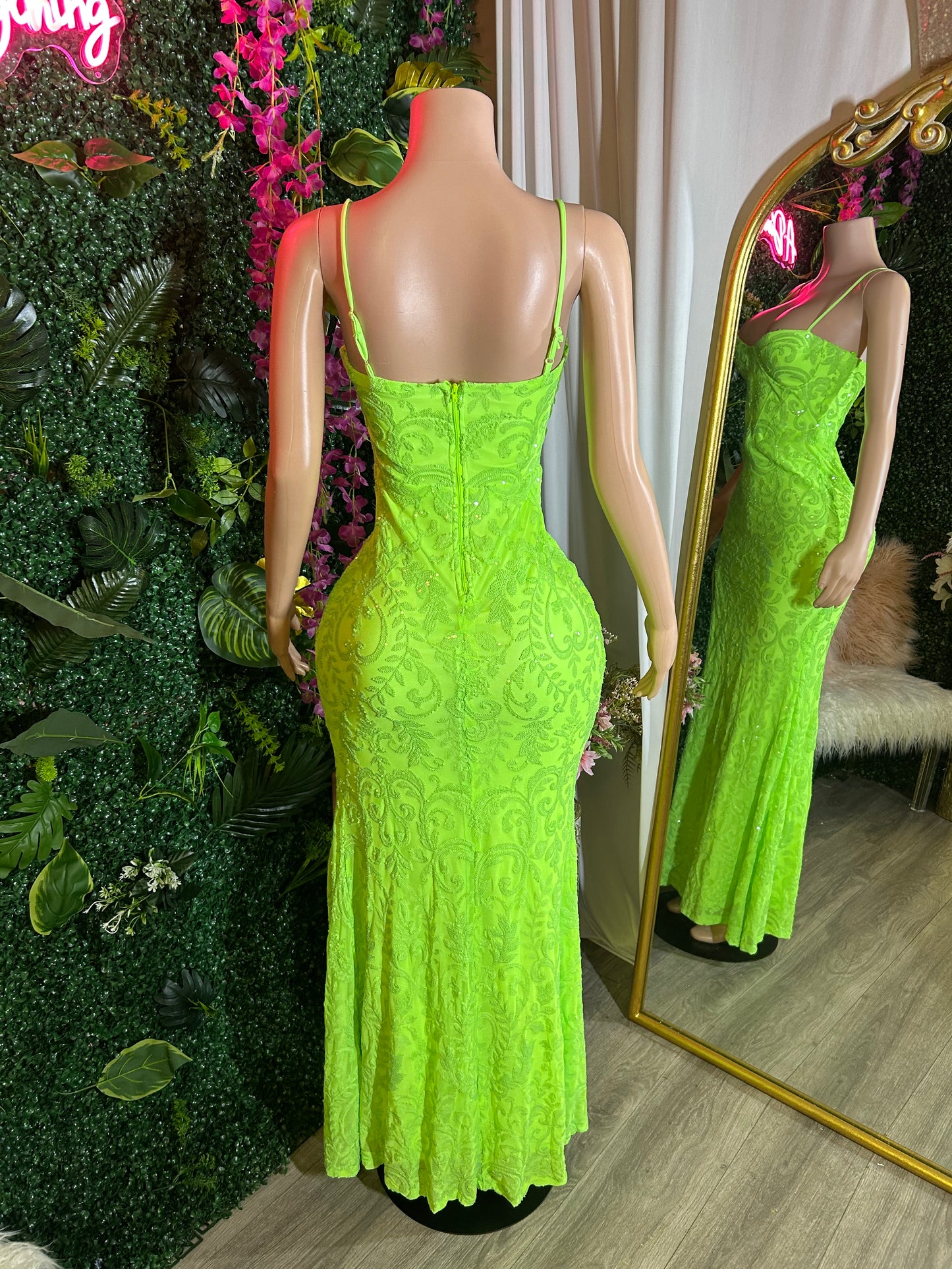 Upgrade U Sequence Floral Gown