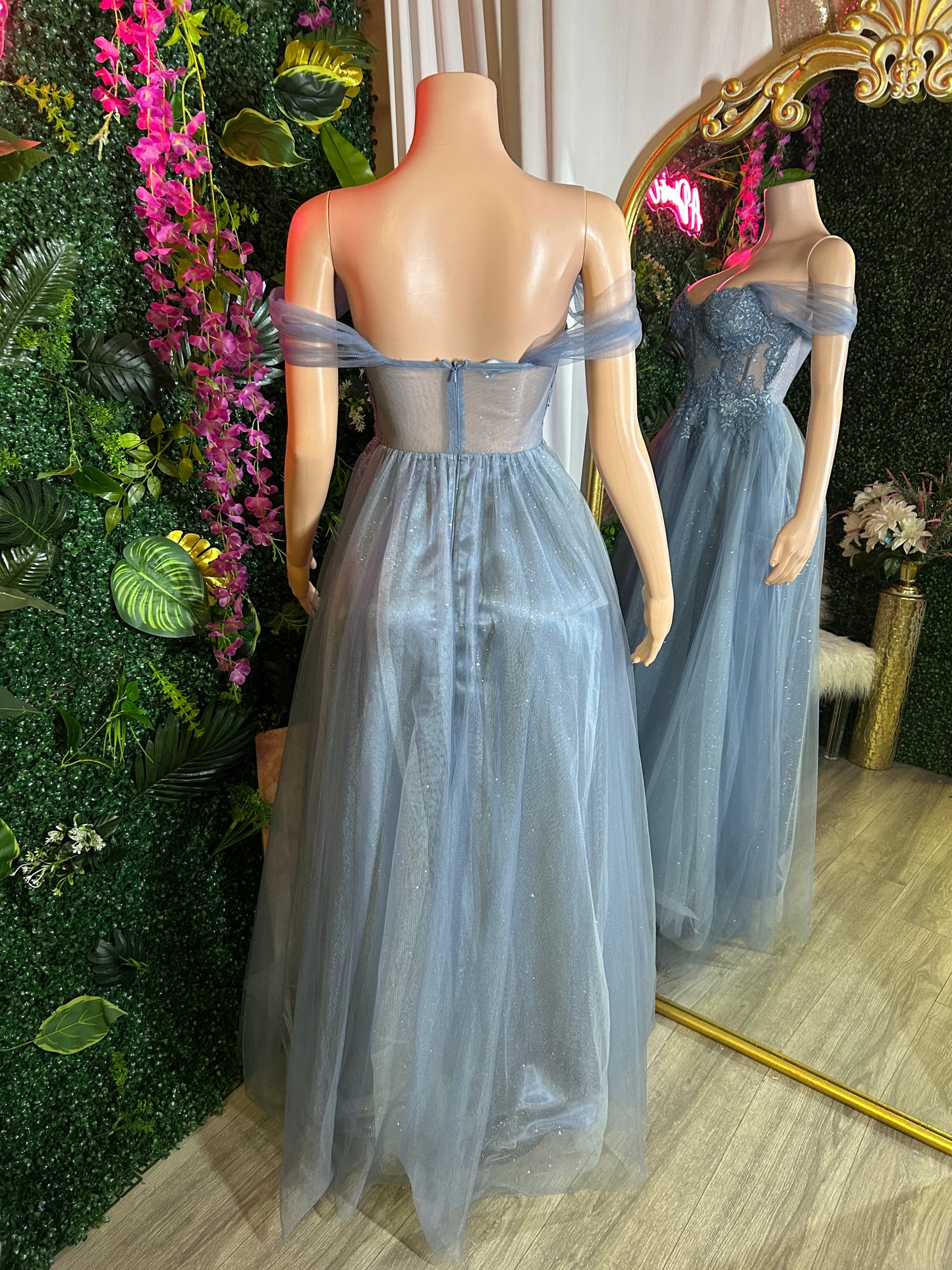 Misty Cindy Sequence Off The Shoulder Gown