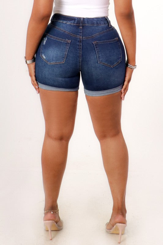 Feel a way Folded Cuff Denim Shorts