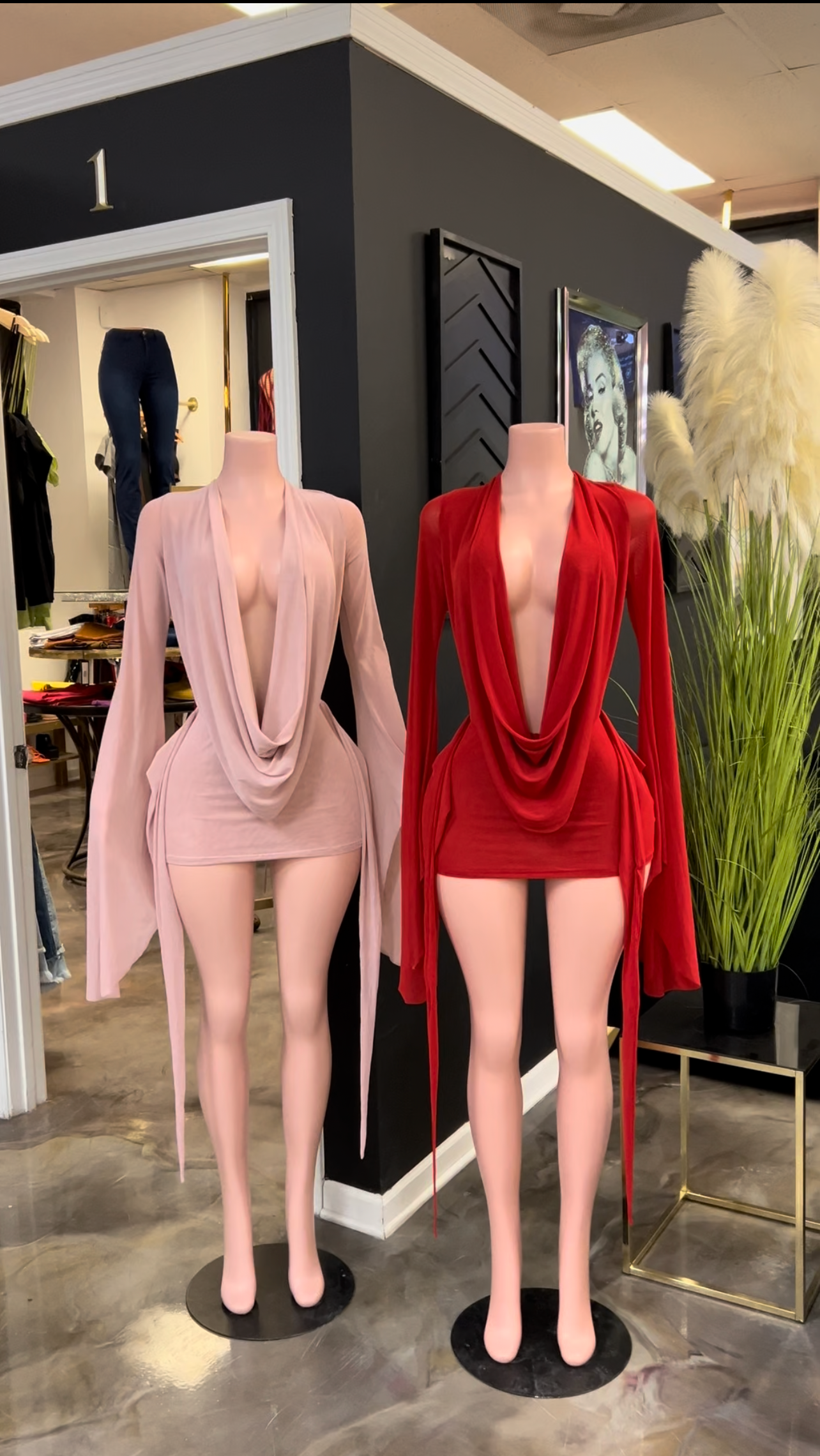 Working At The Pyramid Draped Mini Dress