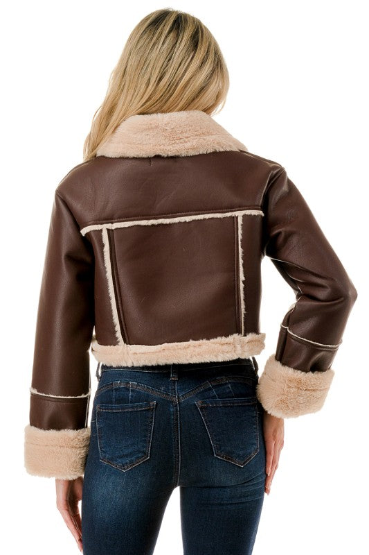 Ms. Carter Cropped Leather Jacket