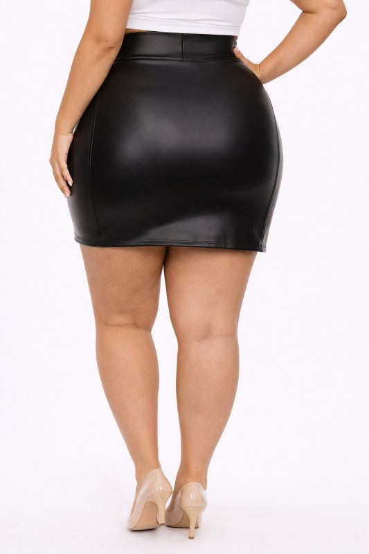 Ms. Annie Leather Skirt(PLUS)