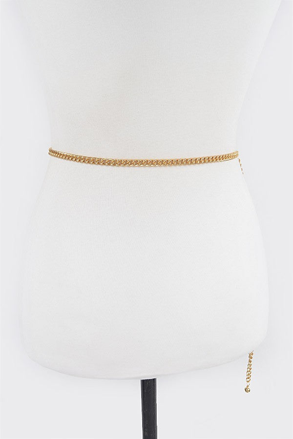 Icy Type Layered Charm Chain Belt