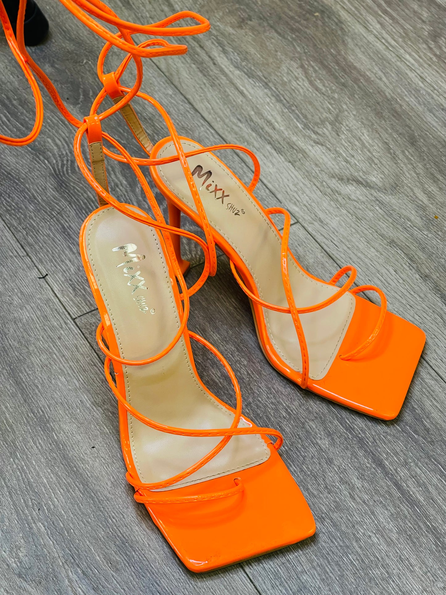 Nelly B Strappy Heel Orange - A Diva's Everything Boutique - Shoes -