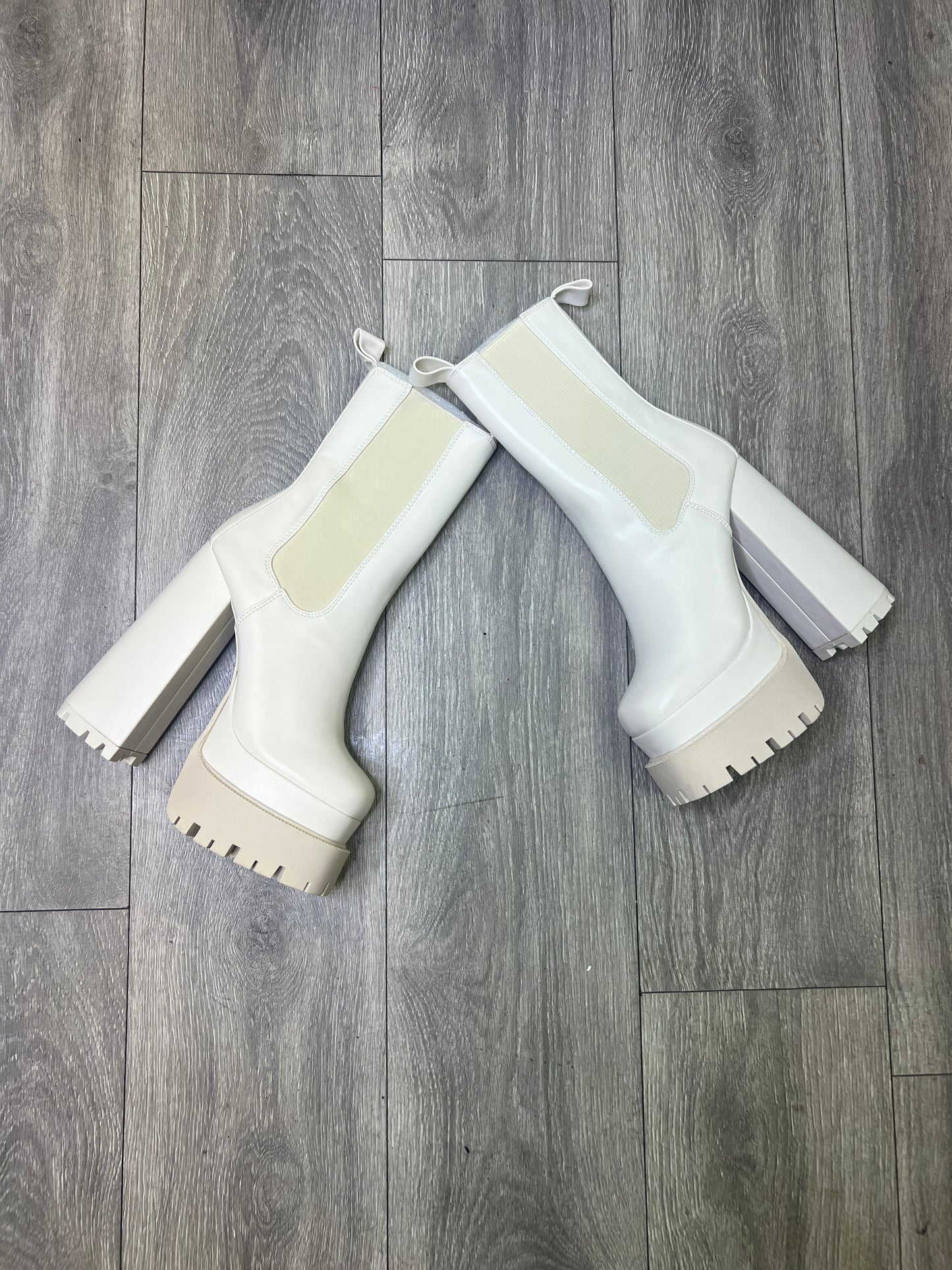 White Chocolate Double Platform Bootie
