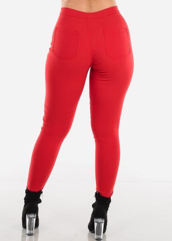 JLO STRETCH JEANS RED - A Diva's Everything Boutique -
