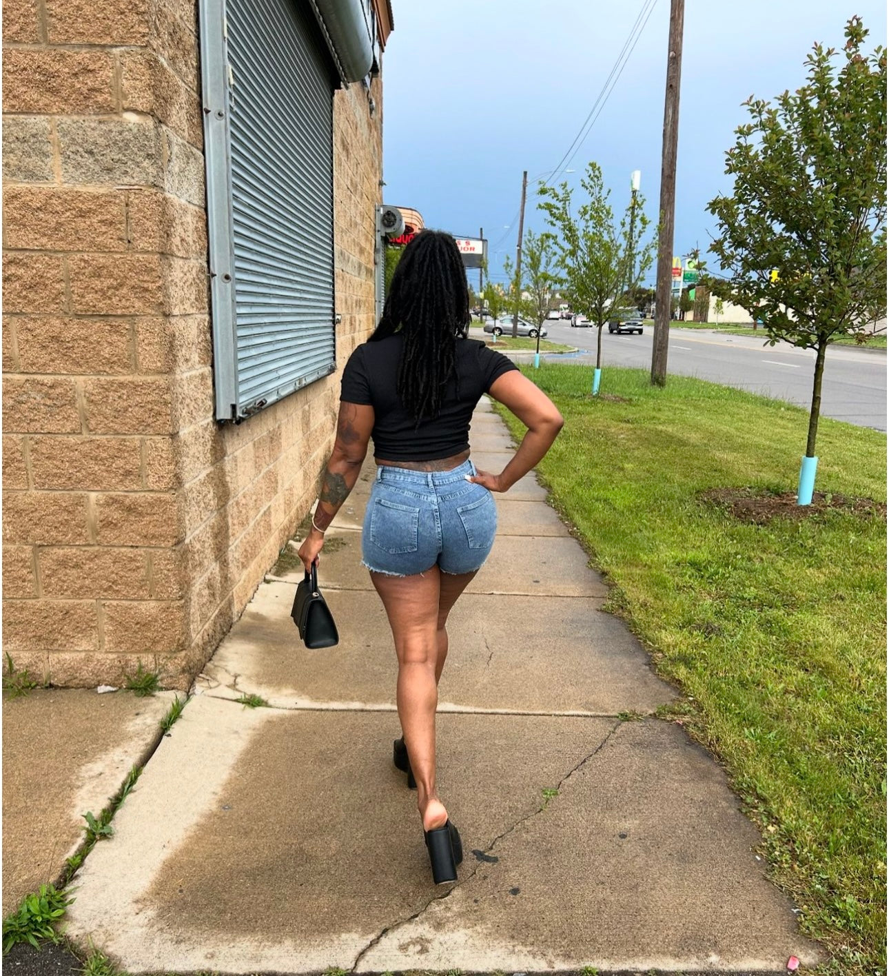 Spin again denim shorts