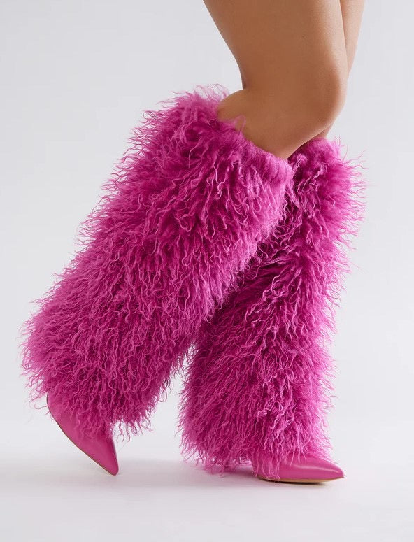 Glamazon Knee High Boot-Pink