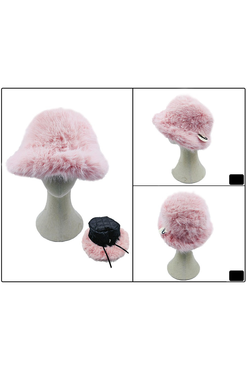 Rich Girl Oversized furry Bucket Hat