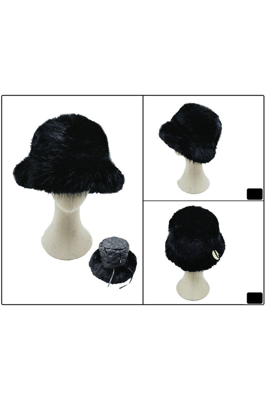 Rich Girl Oversized furry Bucket Hat