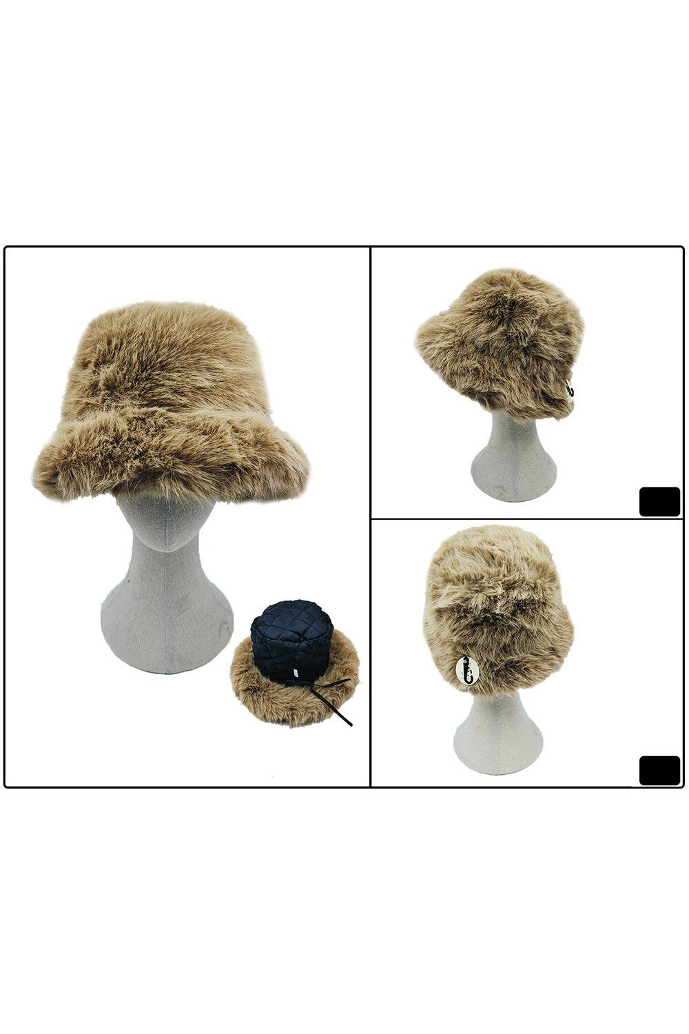 Rich Girl Oversized furry Bucket Hat