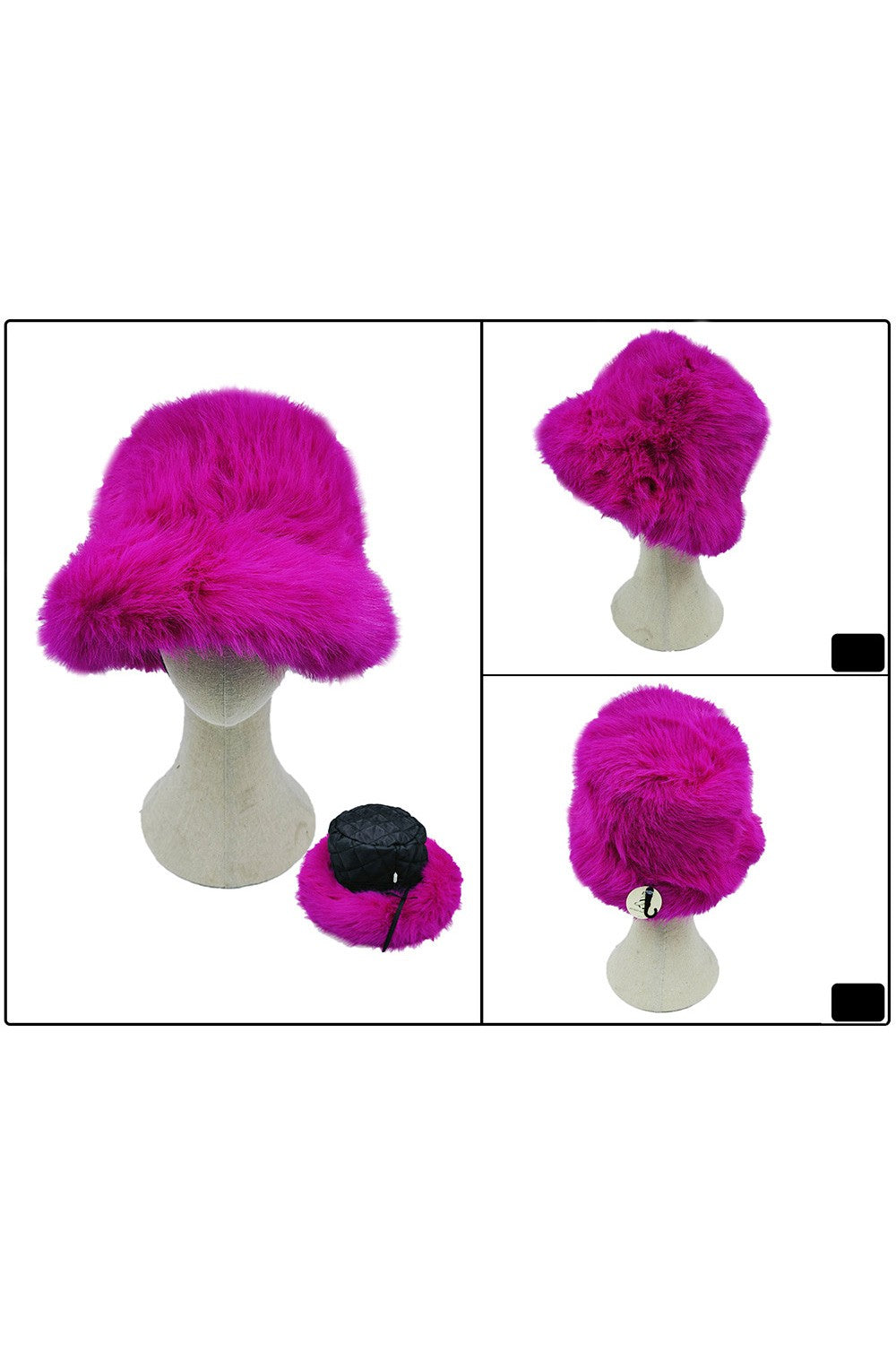 Rich Girl Oversized furry Bucket Hat