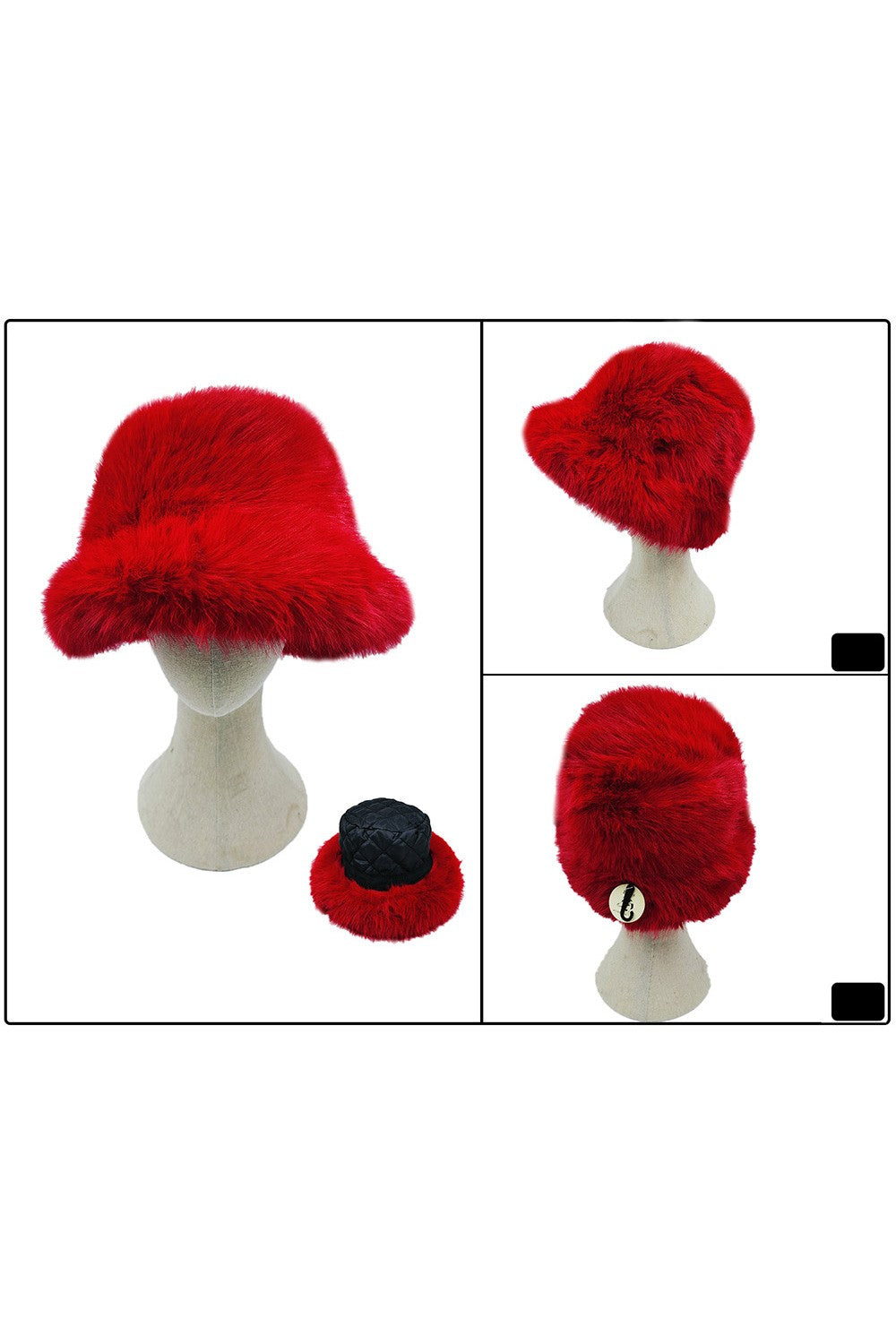 Rich Girl Oversized furry Bucket Hat