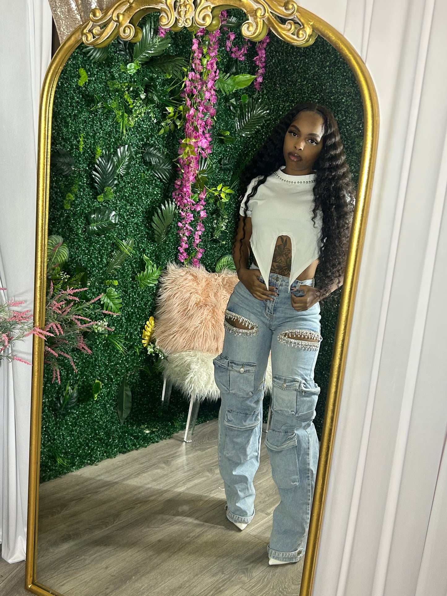 Nessa Rhinestone Cargo Pants