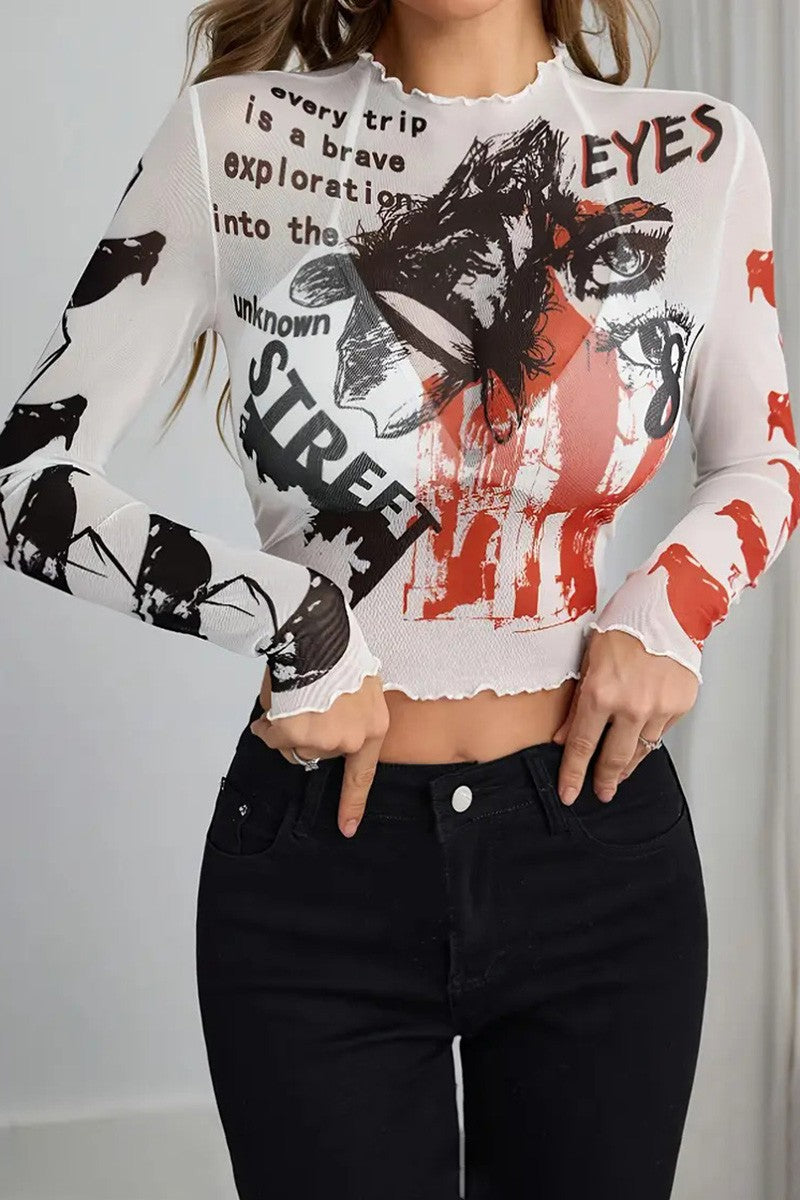 Main Topic Mesh Shirt
