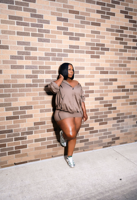 Brittney Zip-Up Skirt Set