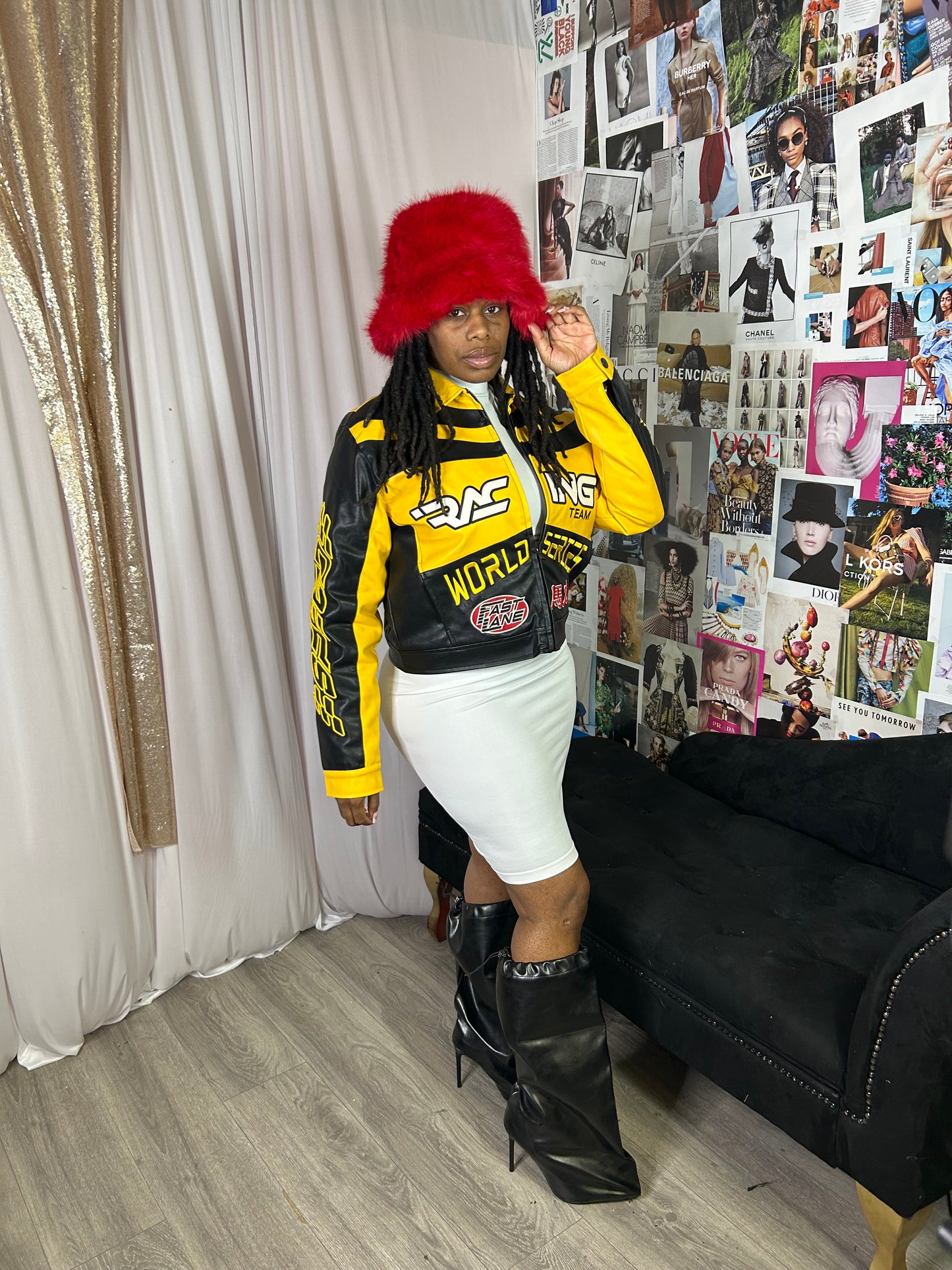 Rich Girl Oversized furry Bucket Hat