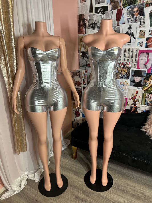 Ran Out Metallic Bustier 2pc Set