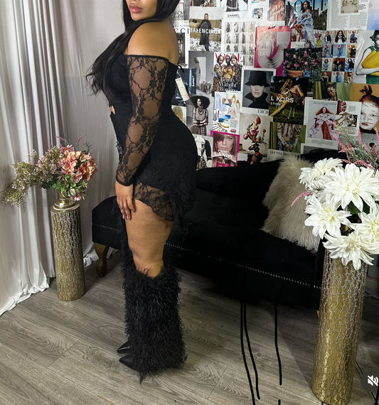 Rump Punch Off The Shoulder Lace Dress