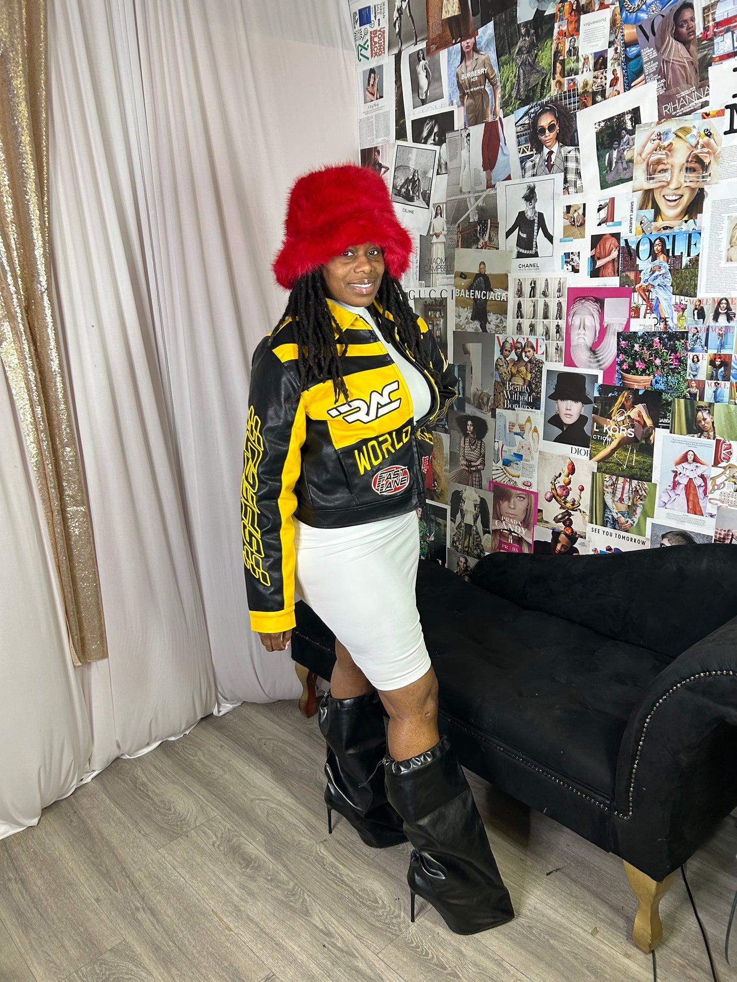 Rich Girl Oversized furry Bucket Hat