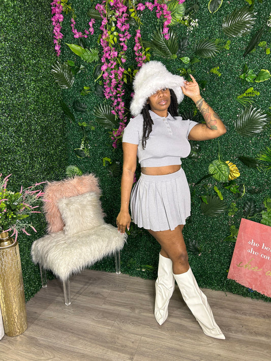 Icy Girl Oversized Fur Bucket Hat