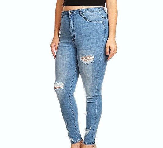 Leave U Alone High-Rise Distressed Jeans