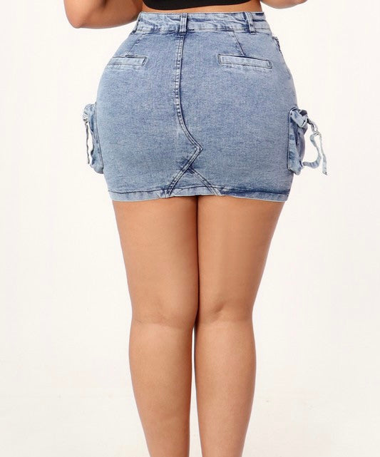 Ken Denim Cargo Skirt