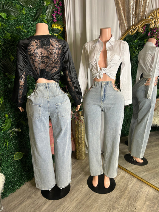 Sorry Not Sorry Chain Jeans