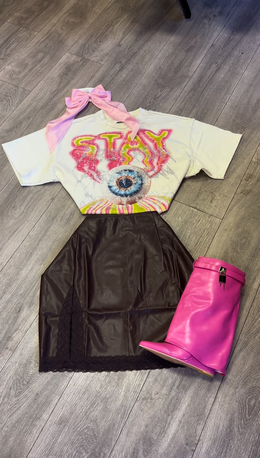 Who That Leatherette skirt (PLUS)