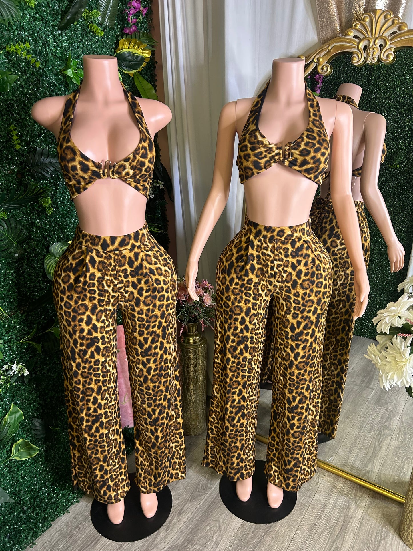 Main Character 2pc Leopard Pants Set