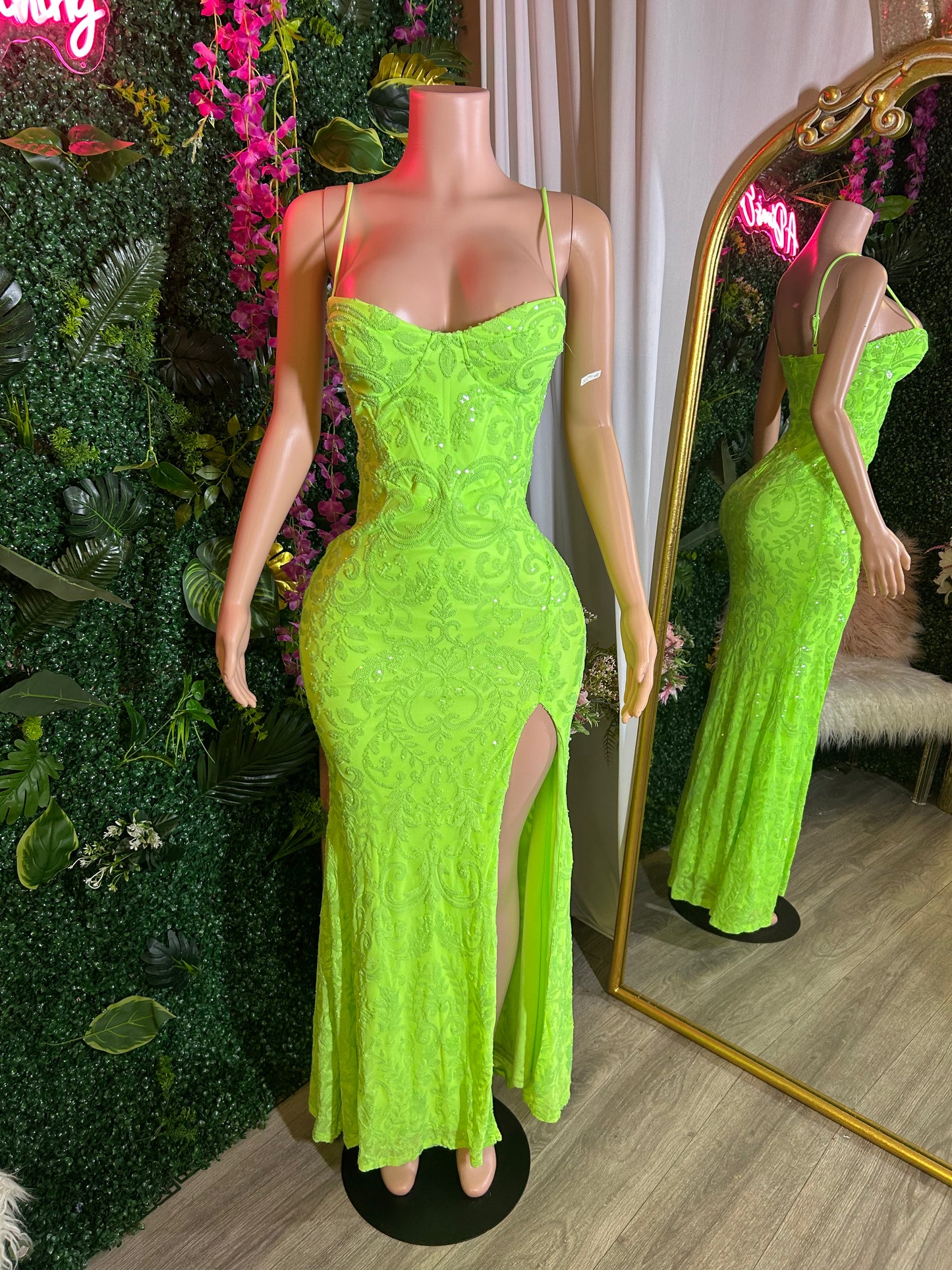 Upgrade U Sequence Floral Gown