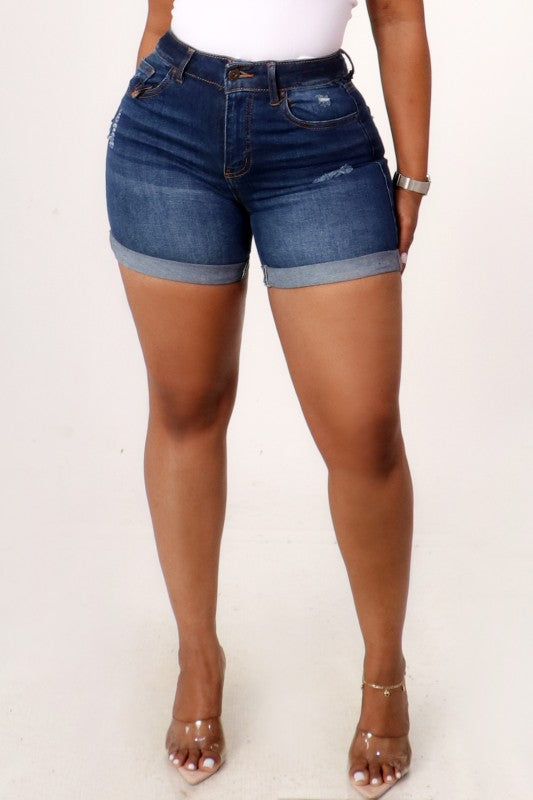 Feel a way Folded Cuff Denim Shorts