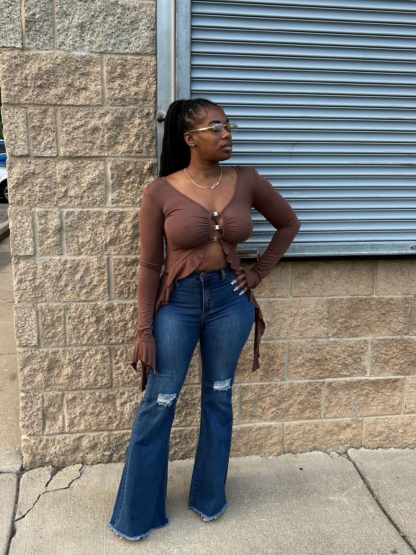 Karen Smith Long Sleeve Drape Top