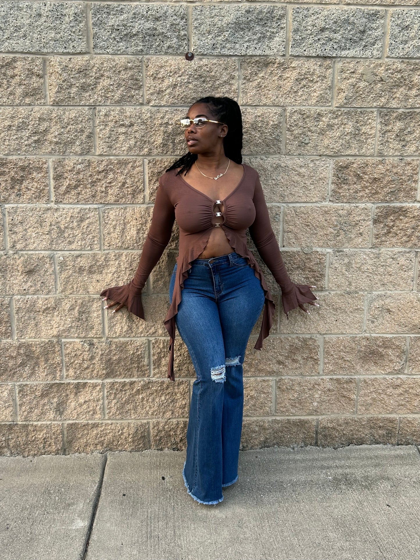 Karen Smith Long Sleeve Drape Top