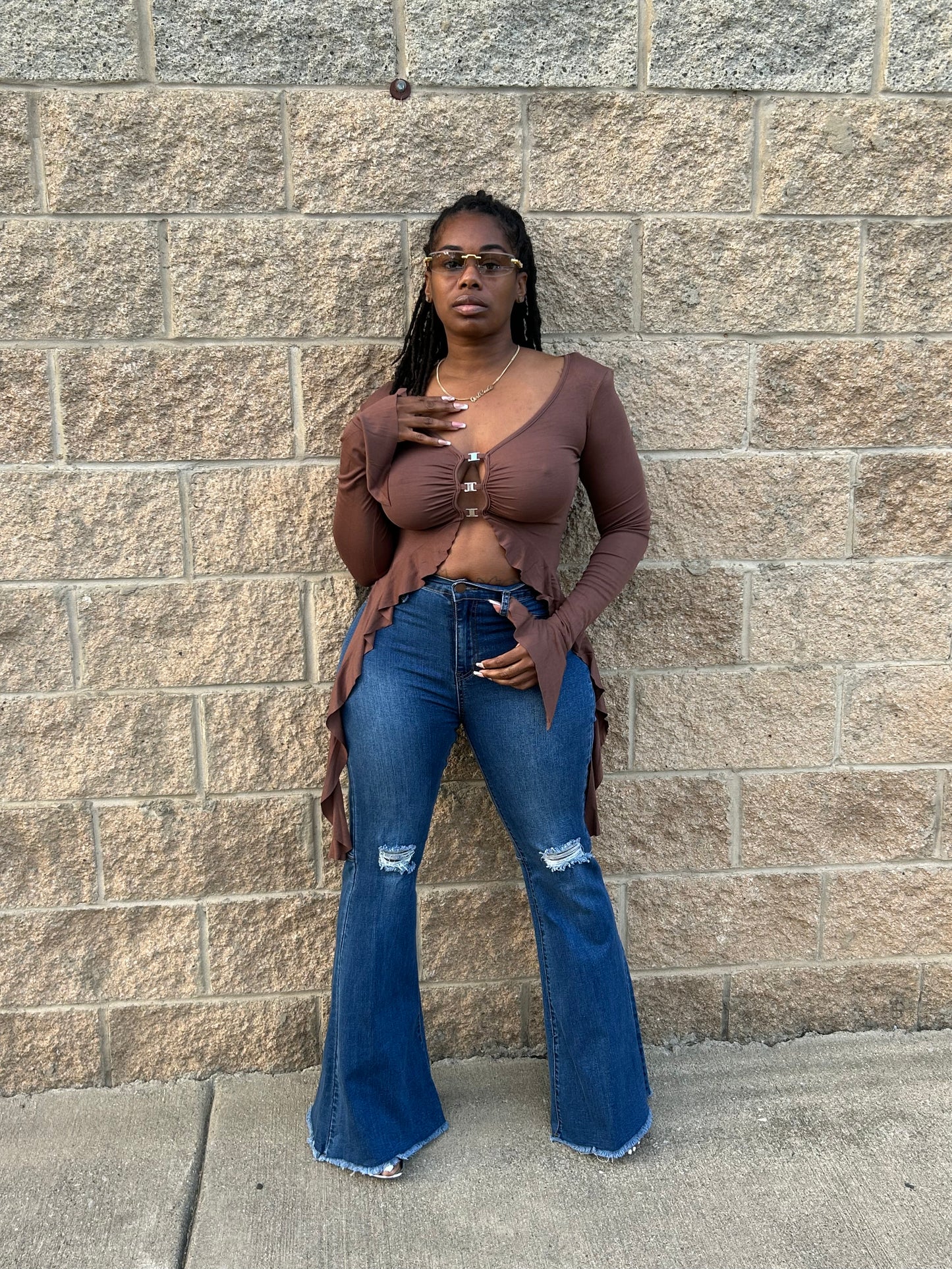 Karen Smith Long Sleeve Drape Top