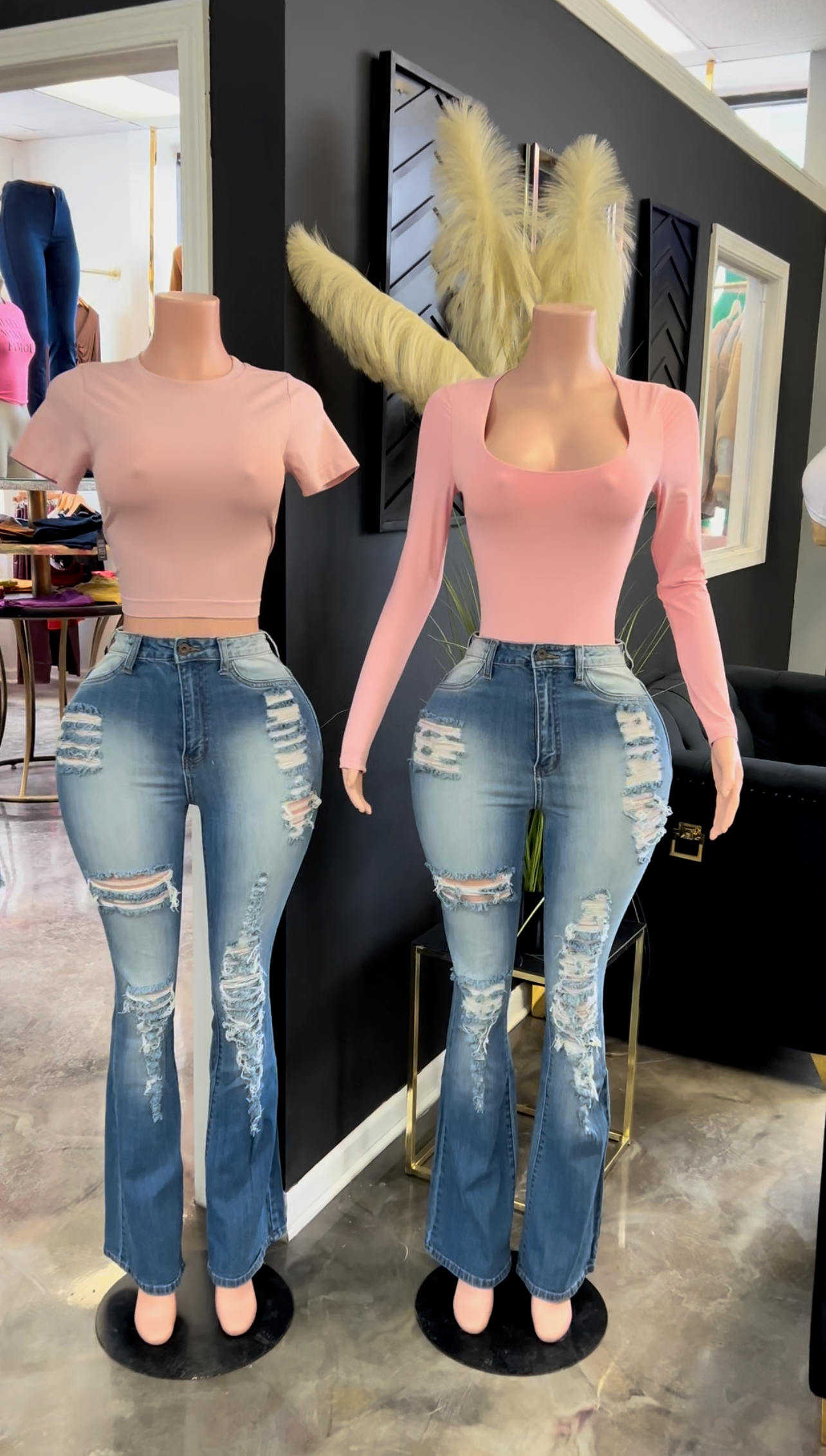 Make Me Proud Distressed Flare Jeans