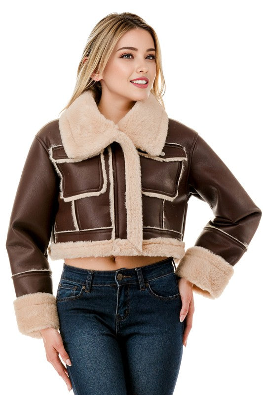 Ms. Carter Cropped Leather Jacket