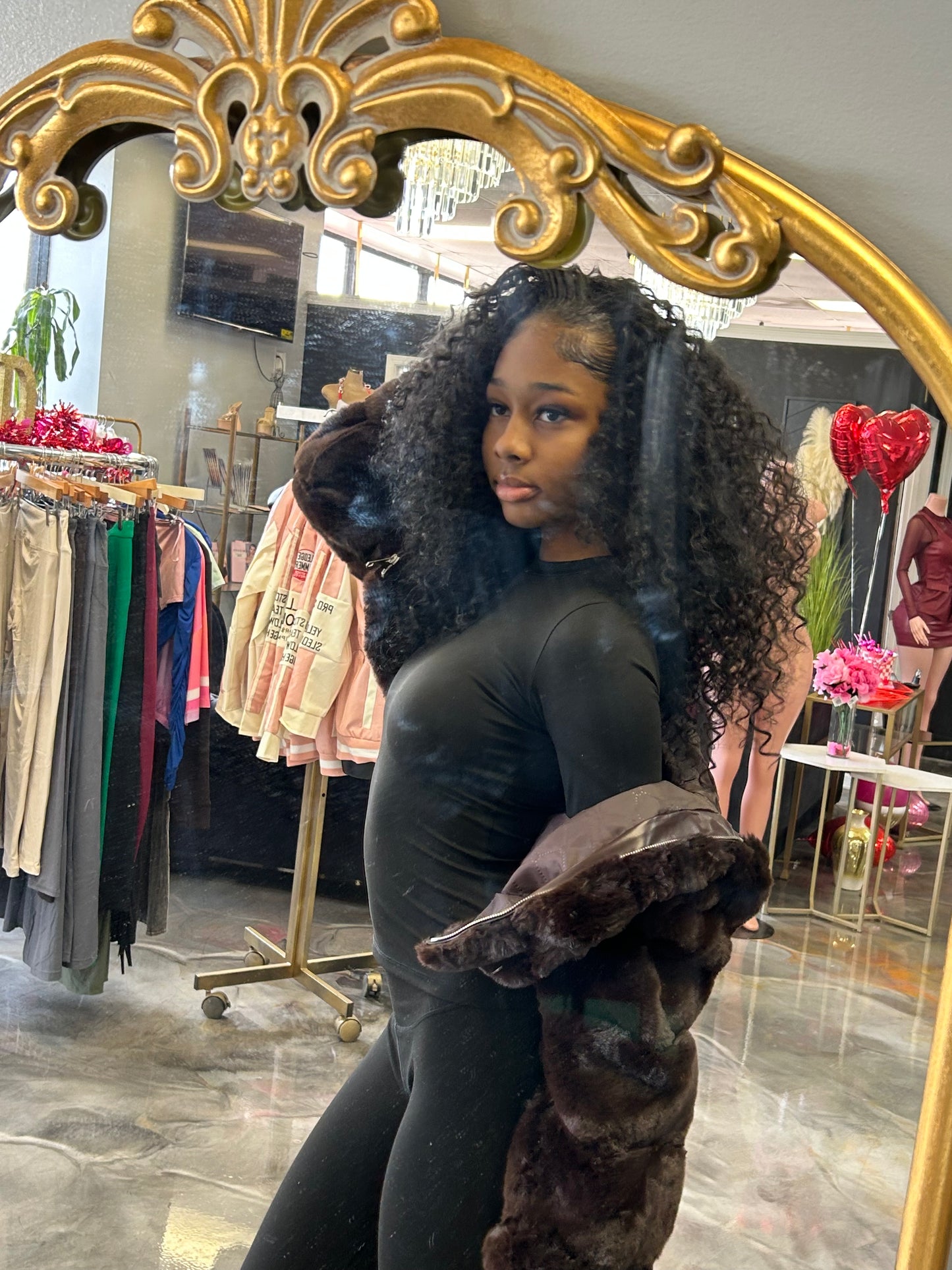 Real Love Faux Far Crop Jacket