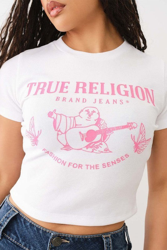 A Girl’s World Graphic Fitted Crop Tee