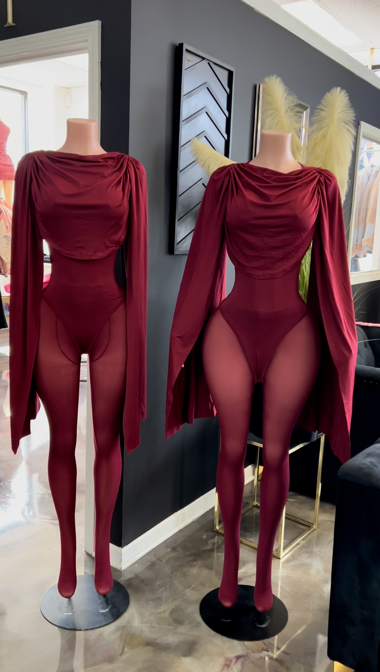 Lovely Drape Sleeve Bodysuit