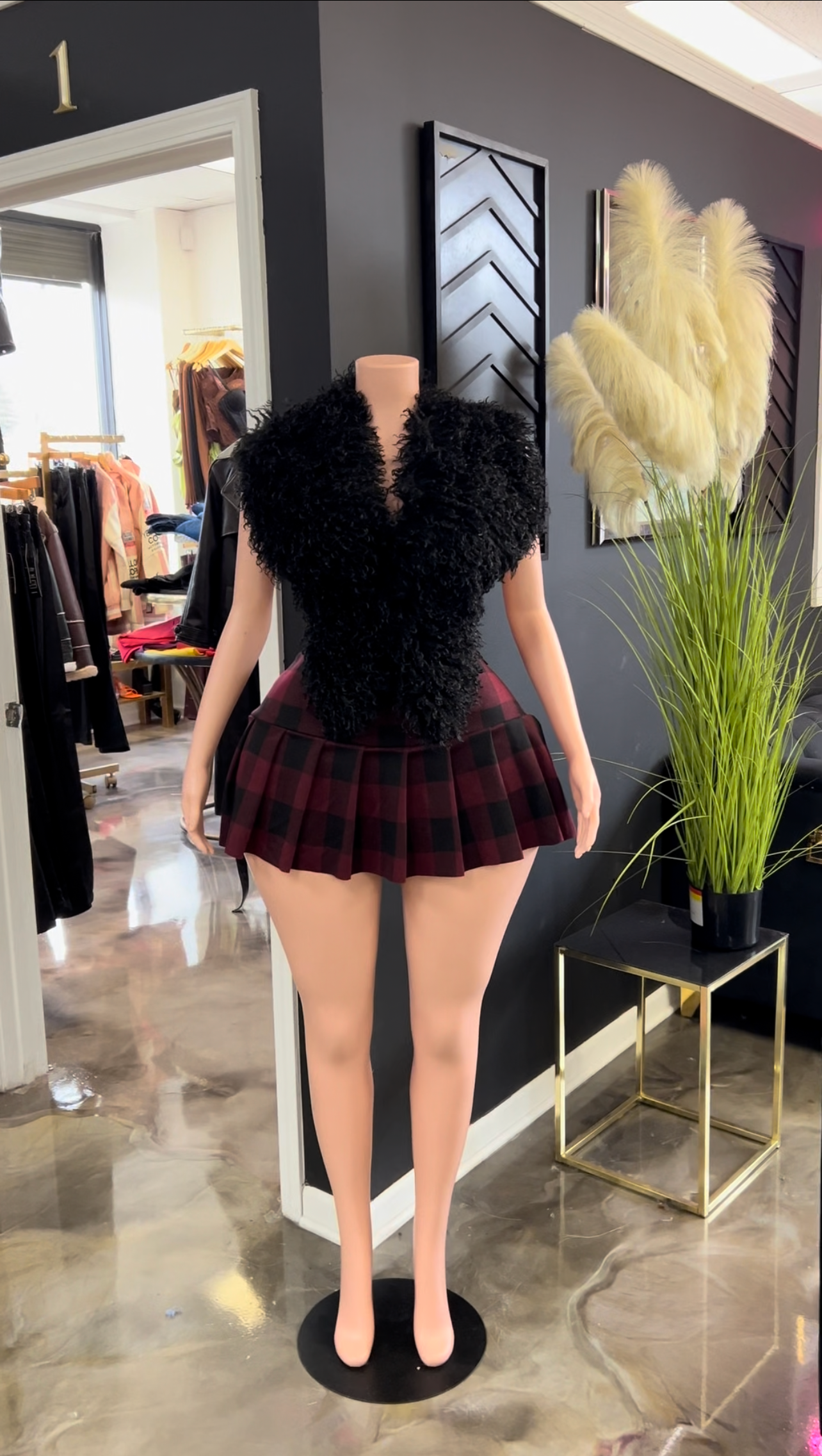 Sweet ‘N Simple Pleaded Leather Skirt (PLUS)